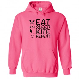 Eat Sleep Kite Repeat Kids and Adults Fashion Outfit Pull Over Hoodie for Kite Runners 